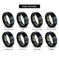 font options for inside engraving on gunmetal & blue florence flask rings