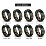 font options for inside engraving on gunmetal & blue florence flask rings