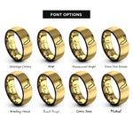font options for inside engraving on black & gold florida rings