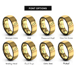 font options for inside engraving on black & gold florida rings