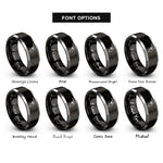 font options for inside engraving on black & grey florida rings