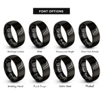 font options for inside engraving on black florida rings