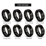 font options for inside engraving on black florida rings