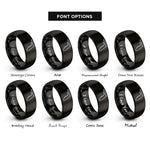 font options for inside engraving on black florida rings