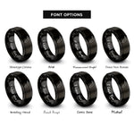 font options for inside engraving on black florida rings