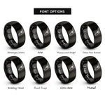 font options for inside engraving on black florida rings