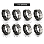 font options for inside engraving on black & gray floss skein rings