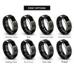 font options for inside engraving on black & silver floss skein rings
