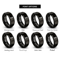 font options for inside engraving on black floss skein rings