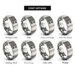 font options for inside engraving on silver floss skein rings