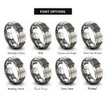 font options for inside engraving on silver floss skein rings