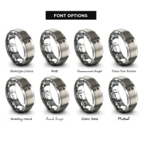 font options for inside engraving on silver floss skein rings