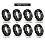 font options for inside engraving on black & gray flour bag rings