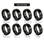 font options for inside engraving on black flour bag rings