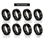 font options for inside engraving on black flour bag rings