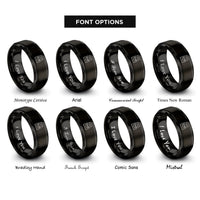 font options for inside engraving on black flour bag rings