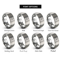 font options for inside engraving on silver flour bag rings