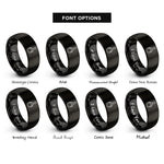 font options for inside engraving on black flour scoop rings