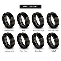 font options for inside engraving on black flour scoop rings