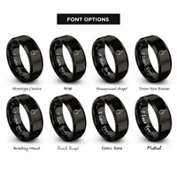 font options for inside engraving on black flour scoop rings