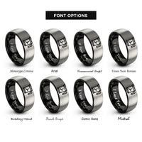 font options for inside engraving on black & gray flour sifter rings