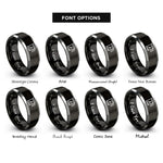 font options for inside engraving on black & silver flour sifter rings