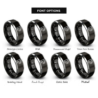 font options for inside engraving on black & silver flour sifter rings