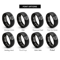 font options for inside engraving on black flour sifter rings