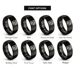 font options for inside engraving on black flour sifter rings