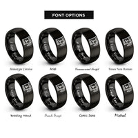 font options for inside engraving on black flour sifter rings