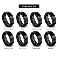font options for inside engraving on black flour sifter rings