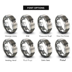 font options for inside engraving on silver flour sifter rings