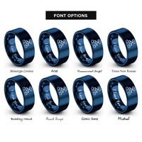 font options for inside engraving on blue flowchart nodes rings