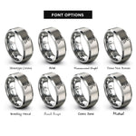 font options for inside engraving on grey flowchart nodes rings