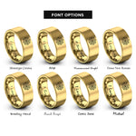 font options for inside engraving on gold flower cookie cutter rings