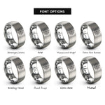 font options for inside engraving on silver flower cookie cutter rings