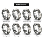 font options for inside engraving on silver flower cookie cutter rings