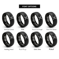 font options for inside engraving on black flute badge rings
