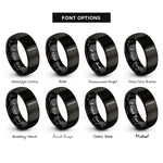 font options for inside engraving on black flute rings
