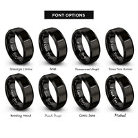 font options for inside engraving on black flute rings