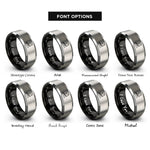 font options for inside engraving on black & silver flutist rings