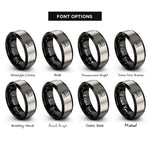 font options for inside engraving on black & grey flutist rings