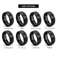 font options for inside engraving on black flutist rings