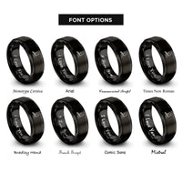 font options for inside engraving on black flutist rings