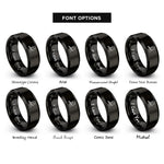 font options for inside engraving on black flutist rings