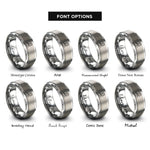 font options for inside engraving on grey flutist rings