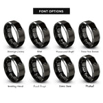 font options for inside engraving on black & grey fly fisher casting rings