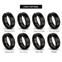 font options for inside engraving on black fly fisher casting rings