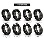 font options for inside engraving on black & grey fly line rings