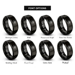 font options for inside engraving on black fly line rings